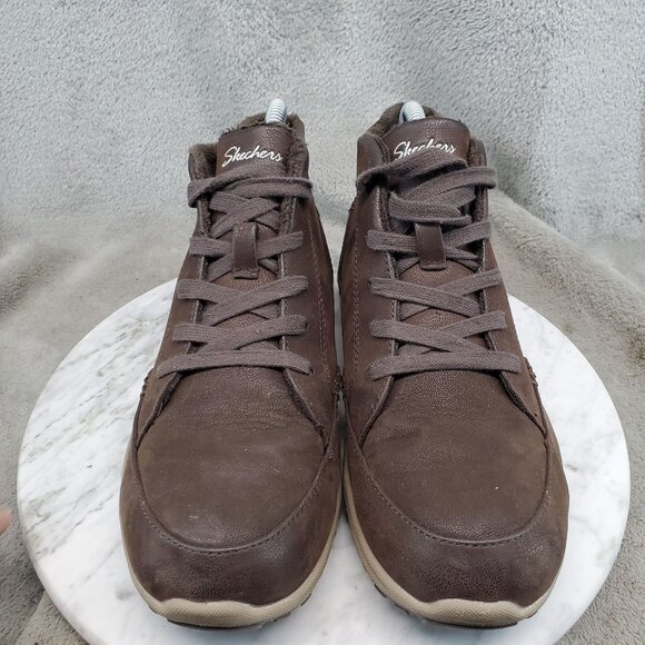 Skechers Shoes Womens Size 7.5 Wide Chocolate Brown Textile Chukka Boots - Picture 3 of 11